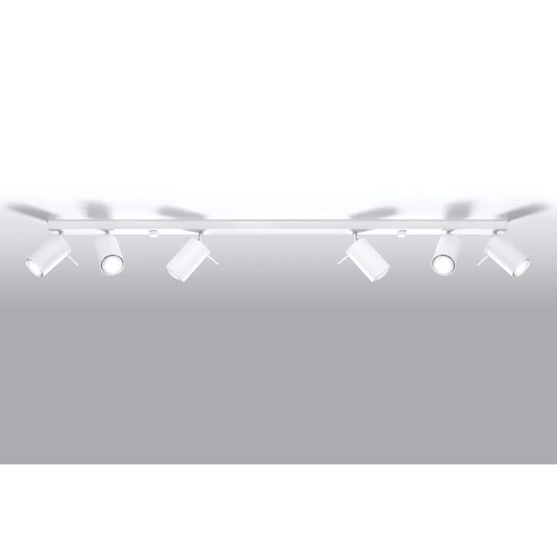 Plafonnier RING 6L, acier blanc, GU10 - Pas cher
