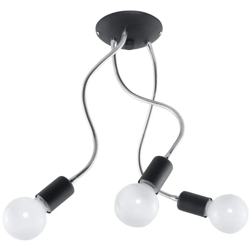 Plafonnier LARA 3, acier noir/silver, E27 - Pas cher