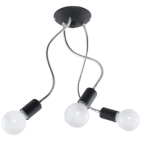 Plafonnier LARA 3, acier noir/silver, E27 - Pas cher