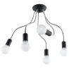 Plafonnier LARA 5, acier noir/silver, E27 - Pas cher