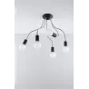 Plafonnier LARA 5, acier noir/silver, E27 - Pas cher