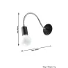 Applique LARA, acier noir/silver, E27 - Pas cher