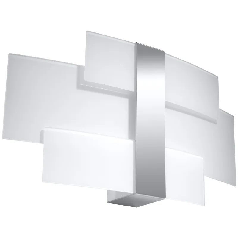 Applique CELIA, acier Inox/verre, chrome/blanc - Pas cher