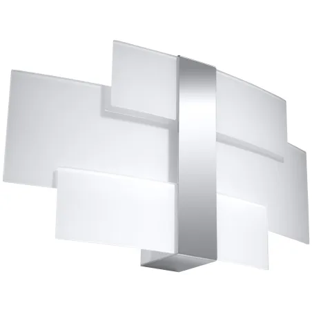 Applique CELIA, acier Inox/verre, chrome/blanc - Pas cher