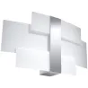 Applique CELIA, acier Inox/verre, chrome/blanc - Pas cher