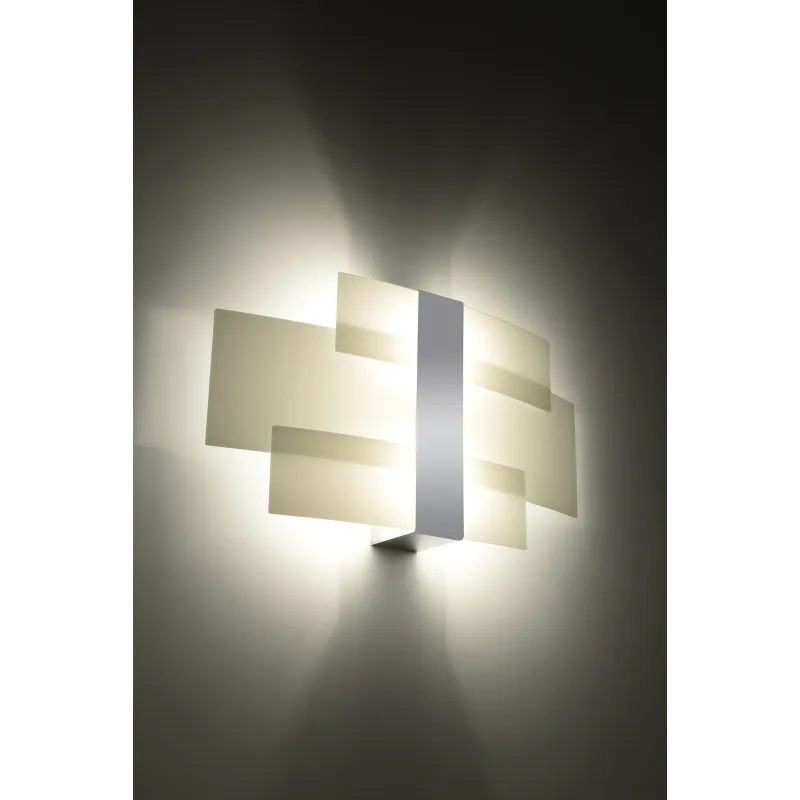 Applique CELIA, acier Inox/verre, chrome/blanc - Pas cher