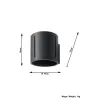 Applique INEZ noir, aluminium noir - Pas cher