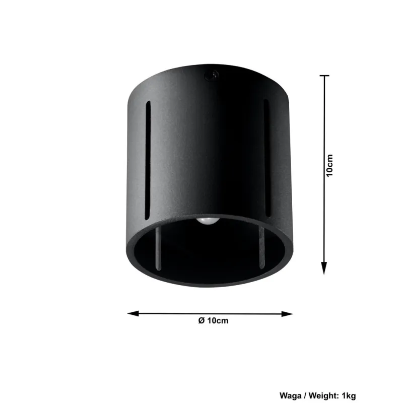 Plafonnier INEZ, aluminium noir - Pas cher