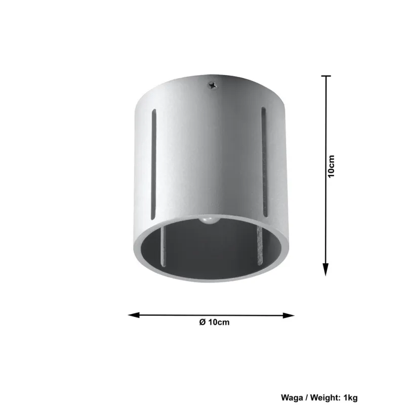 Plafonnier INEZ, aluminium gris - Pas cher