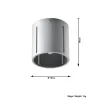 Plafonnier INEZ, aluminium gris - Pas cher