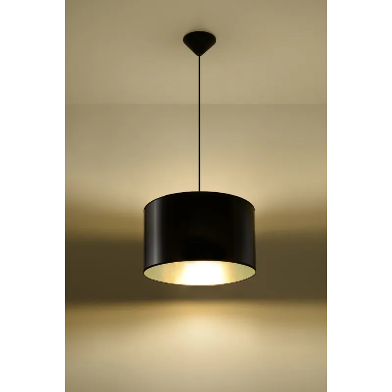 Suspension LUXOR 30, PVC, noir/gold, E27 - Pas cher