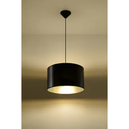 Suspension LUXOR 30, PVC, noir/gold, E27 - Pas cher