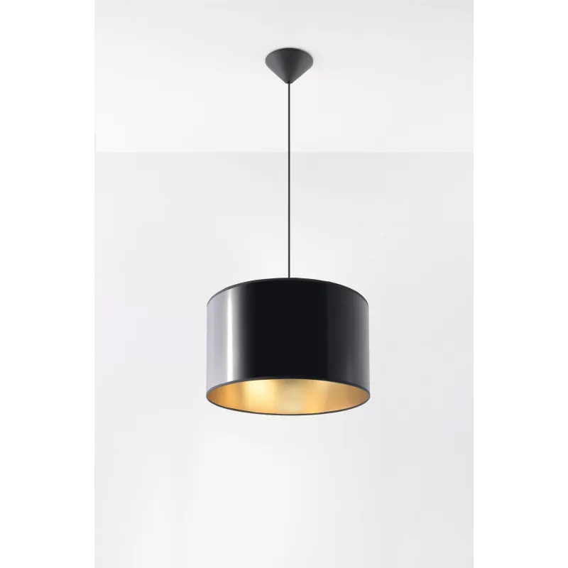 Suspension LUXOR 30, PVC, noir/gold, E27 - Pas cher