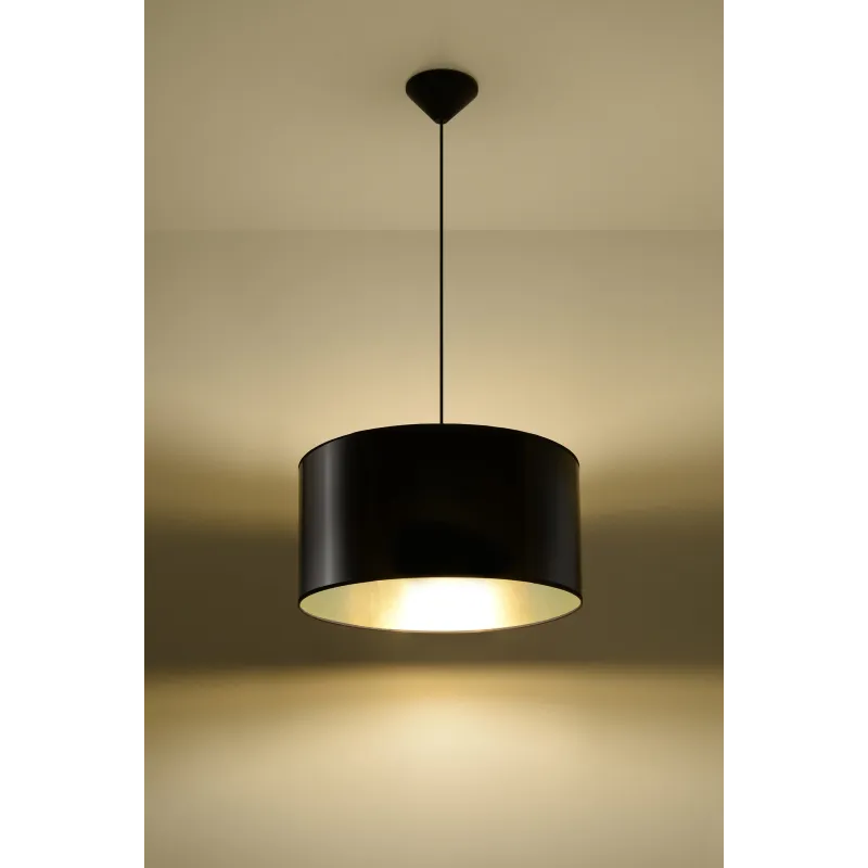 Suspension LUXOR 40, PVC, noir/gold, E27 - Pas cher