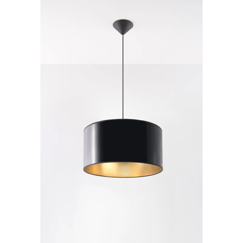 Suspension LUXOR 40, PVC, noir/gold, E27 - Pas cher