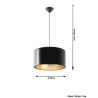 Suspension LUXOR 40, PVC, noir/gold, E27 - Pas cher