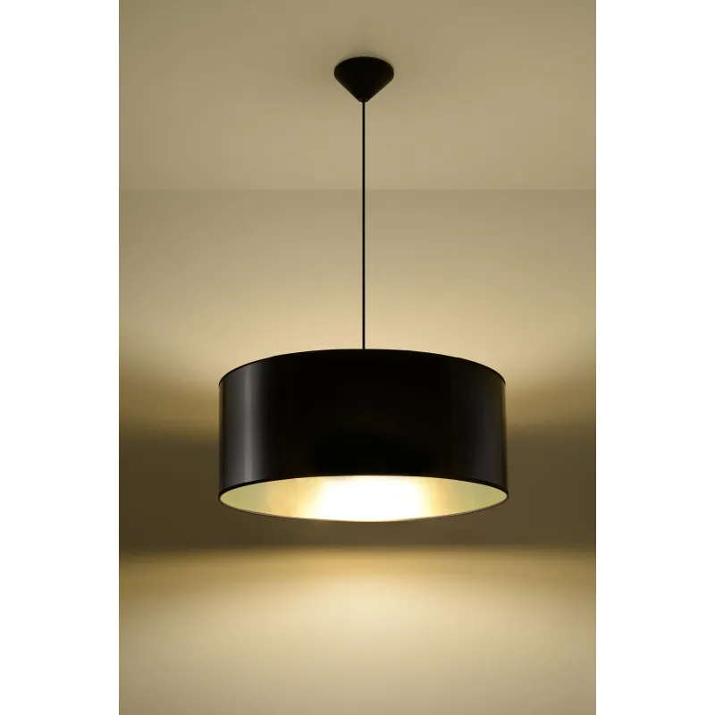 Suspension LUXOR 50, PVC, noir/gold, E27 - Pas cher