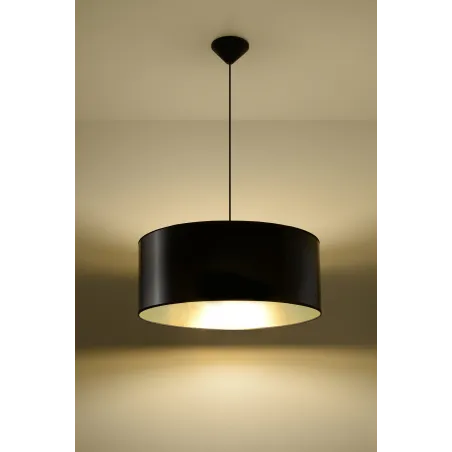 Suspension LUXOR 50, PVC, noir/gold, E27 - Pas cher