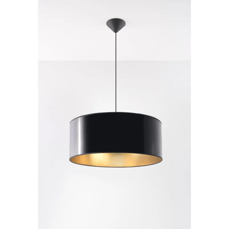 Suspension LUXOR 50, PVC, noir/gold, E27 - Pas cher