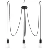 Suspension EDISON 3, acier/câble textile noir, E27 - Pas cher