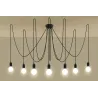 Suspension EDISON 7, acier/câble textile noir, E27 - Pas cher