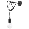 Applique EDISON, acier/câble textile noir, E27 - Pas cher