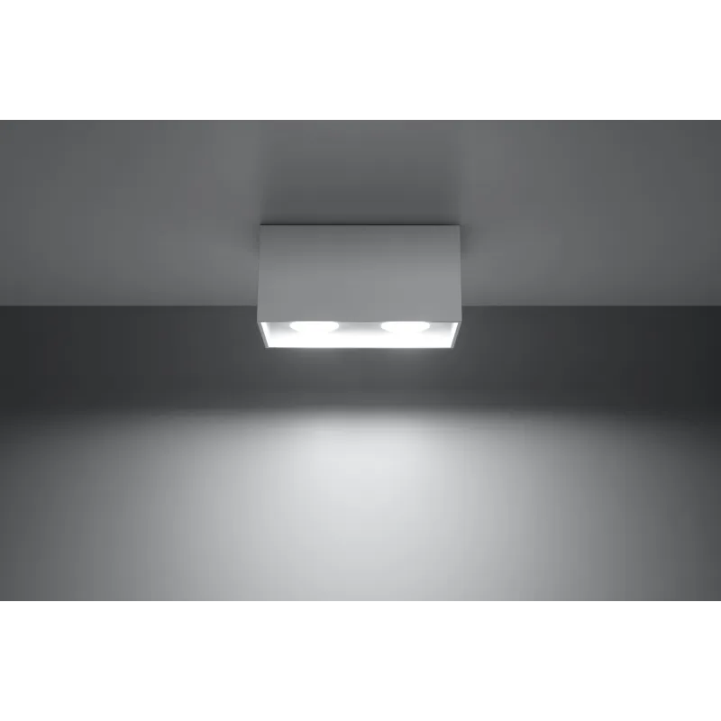 Plafonnier QUAD, aluminium blanc, GU10 - Pas cher