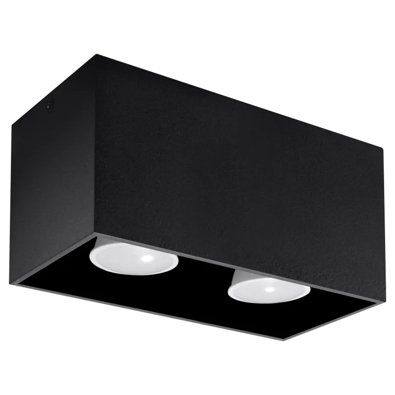 Plafonnier QUAD, aluminium noir, GU10 - Pas cher