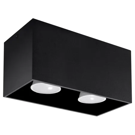 Plafonnier QUAD, aluminium noir, GU10 - Pas cher
