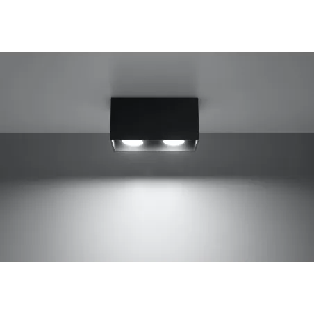 Plafonnier QUAD, aluminium noir, GU10 - Pas cher