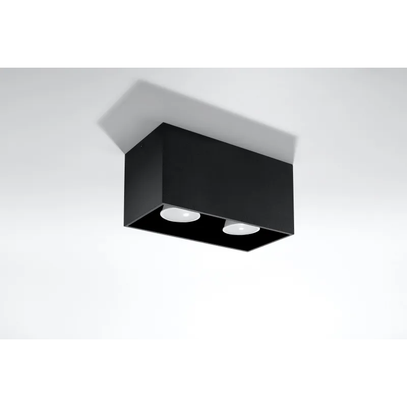 Plafonnier QUAD, aluminium noir, GU10 - Pas cher