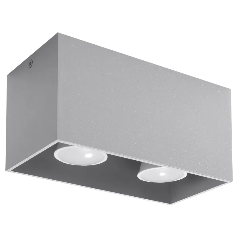 Plafonnier QUAD, aluminium gris, GU10 - Pas cher