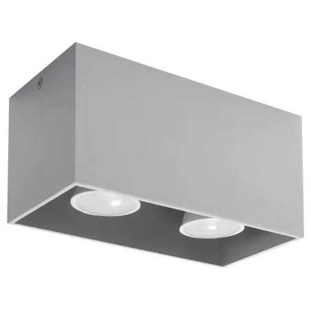 Plafonnier QUAD, aluminium gris, GU10 - Pas cher