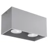Plafonnier QUAD, aluminium gris, GU10 - Pas cher