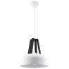 Suspension CASCO, acier/bois/plastique, blanc/noir, E27 - Pas cher