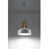 Suspension CASCO, acier/bois/plastique, blanc/bois naturel, E27 - P...