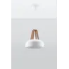 Suspension CASCO, acier/bois/plastique, blanc/bois naturel, E27 - P...