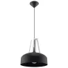 Suspension CASCO, acier/bois/plastique, noir/blanc, E27 - Pas cher