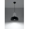 Suspension CASCO, acier/bois/plastique, noir/blanc, E27 - Pas cher