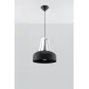 Suspension CASCO, acier/bois/plastique, noir/blanc, E27 - Pas cher