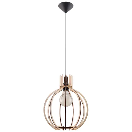 Suspension ARANCIA, bois/plastique, bois naturel/noir, E27 - Pas cher