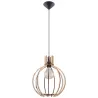 Suspension ARANCIA, bois/plastique, bois naturel/noir, E27 - Pas cher
