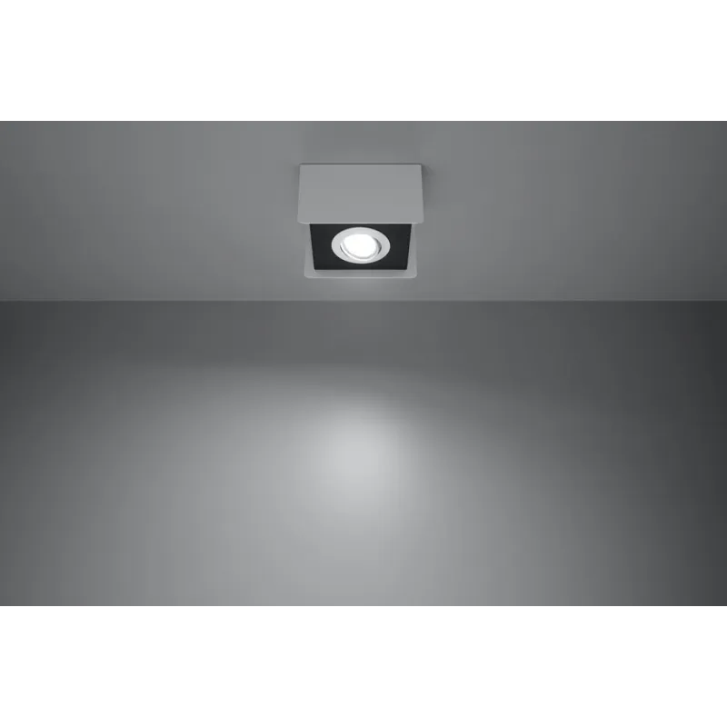 Plafonnier STEREO 1, acier blanc/noir, GU10 - Pas cher