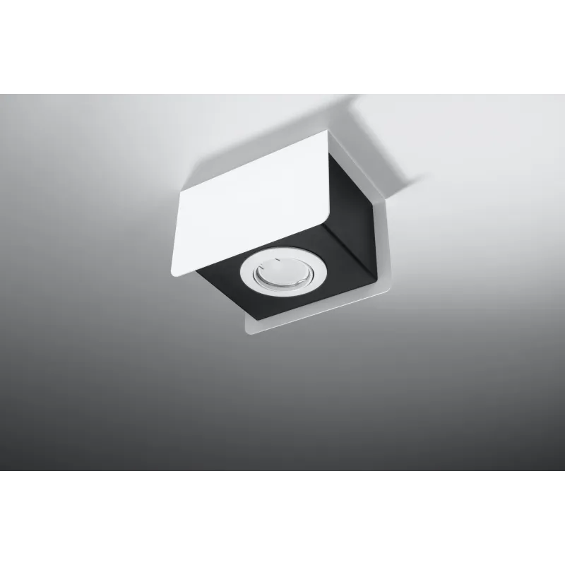 Plafonnier STEREO 1, acier blanc/noir, GU10 - Pas cher