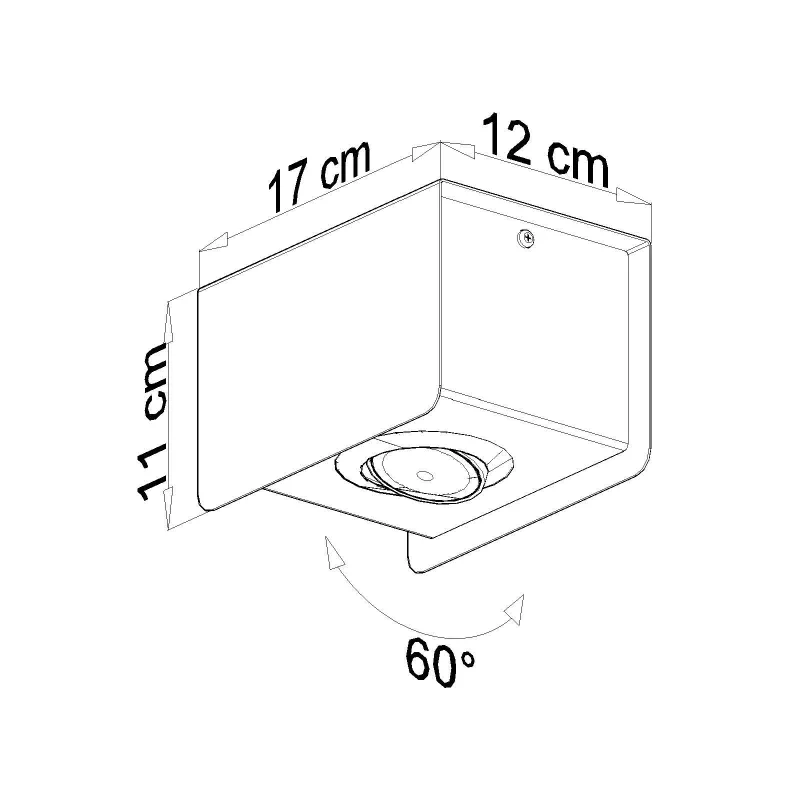 Plafonnier STEREO 1, acier blanc/noir, GU10 - Pas cher
