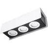Plafonnier STEREO 3, acier blanc/noir, GU10 - Pas cher