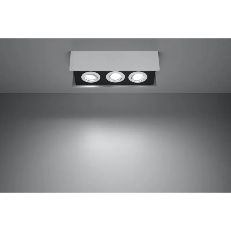 Plafonnier STEREO 3, acier blanc/noir, GU10 - Pas cher