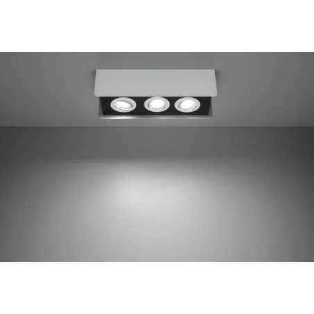 Plafonnier STEREO 3, acier blanc/noir, GU10 - Pas cher