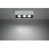 Plafonnier STEREO 3, acier blanc/noir, GU10 - Pas cher