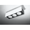 Plafonnier STEREO 3, acier blanc/noir, GU10 - Pas cher